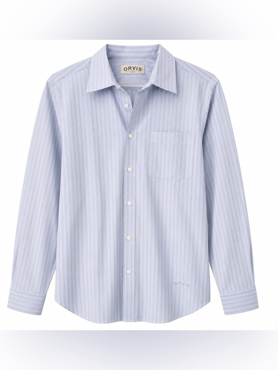Orvis Other - Orvis Men's 16 Wrinkle Free Blue Stripe Button‎ Down Shirt Cotton Long Sleeve